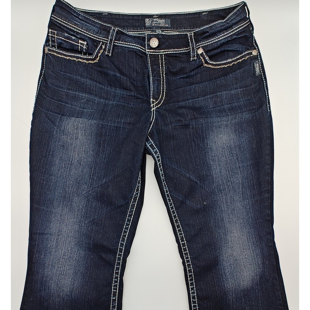 Silver Jeans Suki Flap Bootcut Jeans Womens 32x32 Dark Wash‎ Mid Rise Denim - Picture 7 of 8